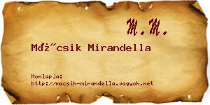 Mácsik Mirandella névjegykártya