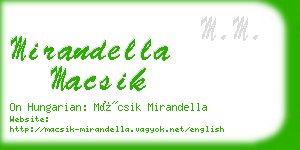 mirandella macsik business card